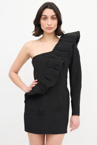 Viktor 
Rolf Black Ruffle One Shoulder Dress