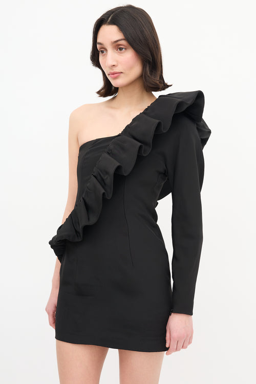 Viktor 
Rolf Black Ruffle One Shoulder Dress