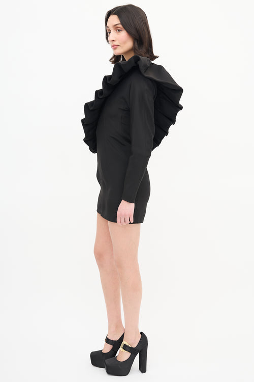 Viktor 
Rolf Black Ruffle One Shoulder Dress