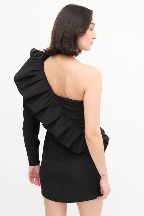 Viktor 
Rolf Black Ruffle One Shoulder Dress