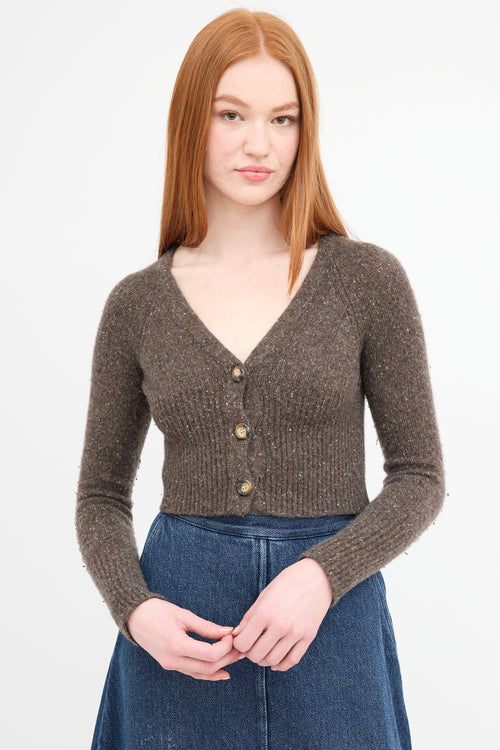 Vince Speckled Cropped Cardigan