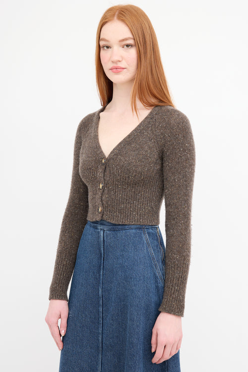 Vince Speckled Cropped Cardigan