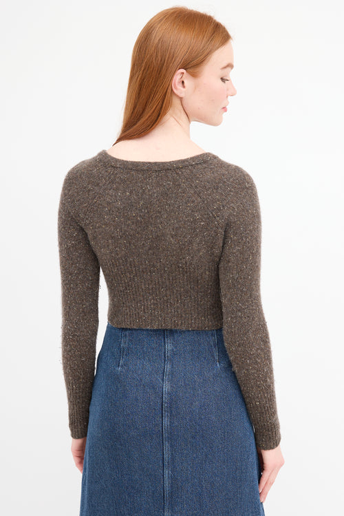 Vince Speckled Cropped Cardigan