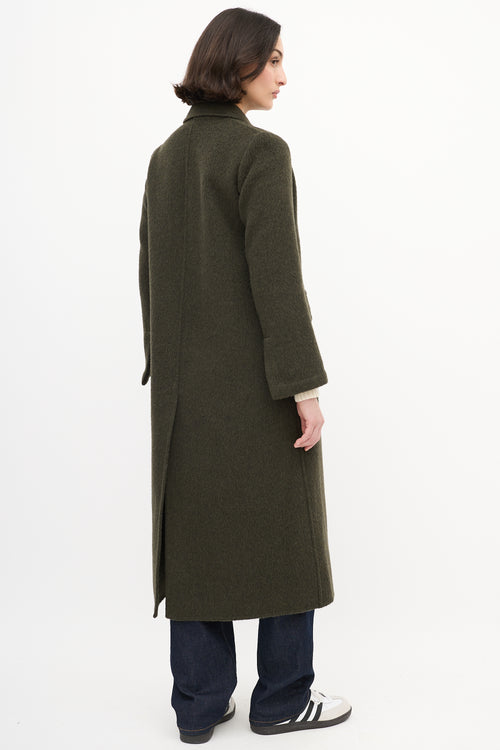 Vince Green Wool Long Open Coat