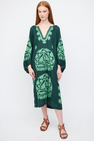 Vita Kin Green Floral Patch Applique Dress