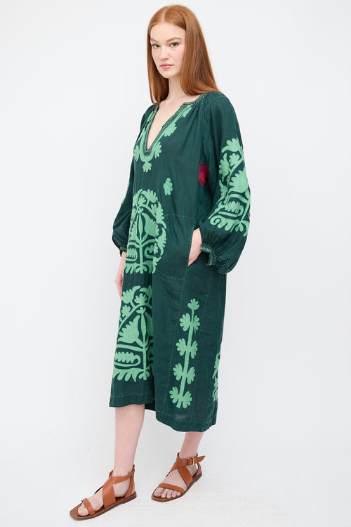 Vita Kin Green Floral Patch Applique Dress