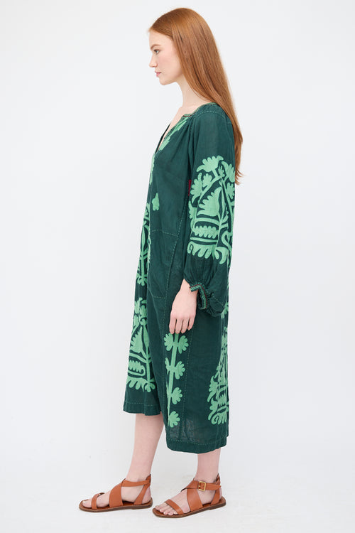 Vita Kin Green Floral Patch Applique Dress