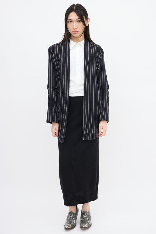 Vivienne Westwood Anglomania Navy 
White Wool Striped Blazer