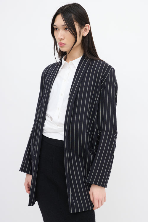 Vivienne Westwood Anglomania Navy 
White Wool Striped Blazer