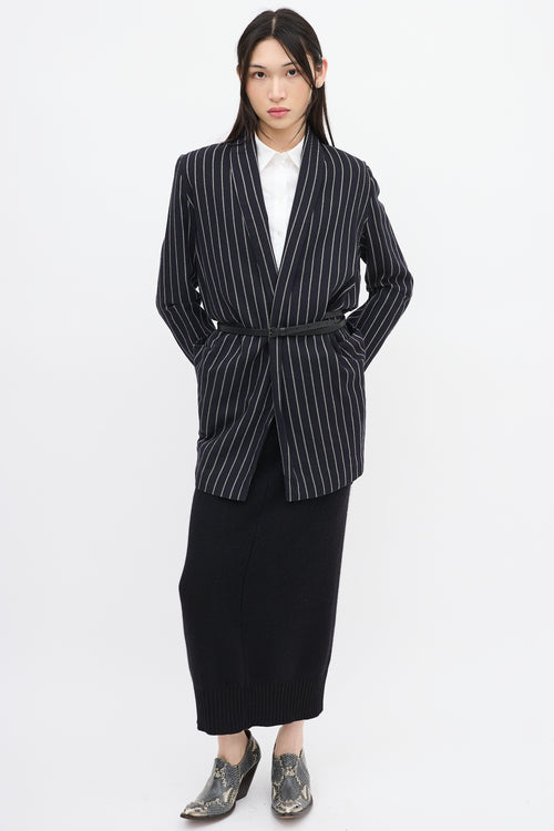 Vivienne Westwood Anglomania Navy 
White Wool Striped Blazer