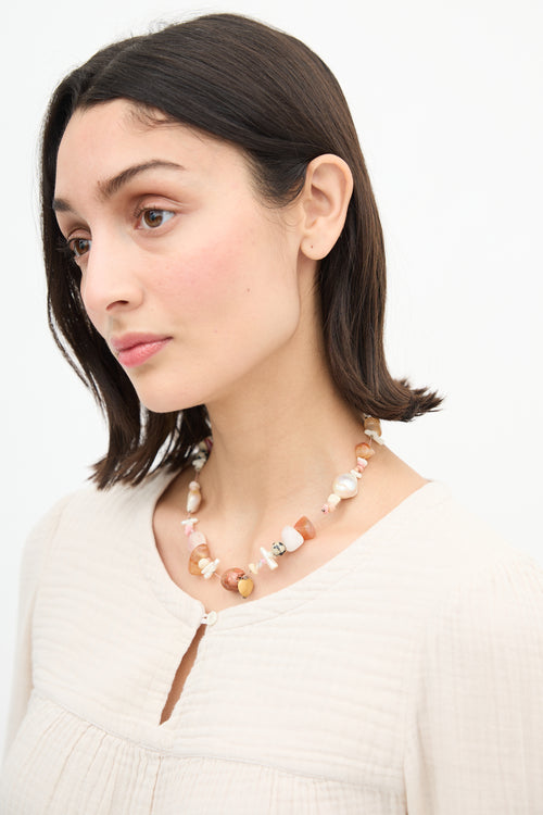 Voons Multi Fresh Pearl Beaded Necklace