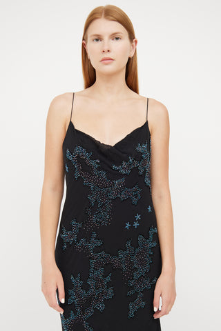 VSP Archive Black Silk Beaded Maxi Dress