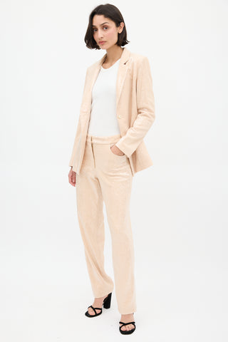 VSP Archive Beige Sequin Pant Suit