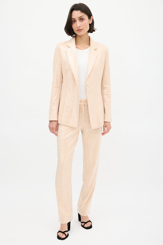 VSP Archive Beige Sequin Pant Suit