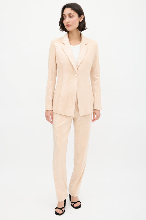 VSP Archive Beige Sequin Pant Suit