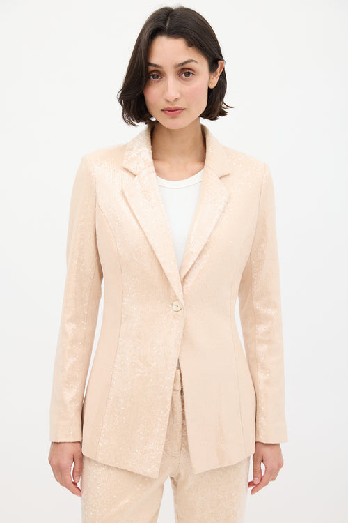 VSP Archive Beige Sequin Pant Suit