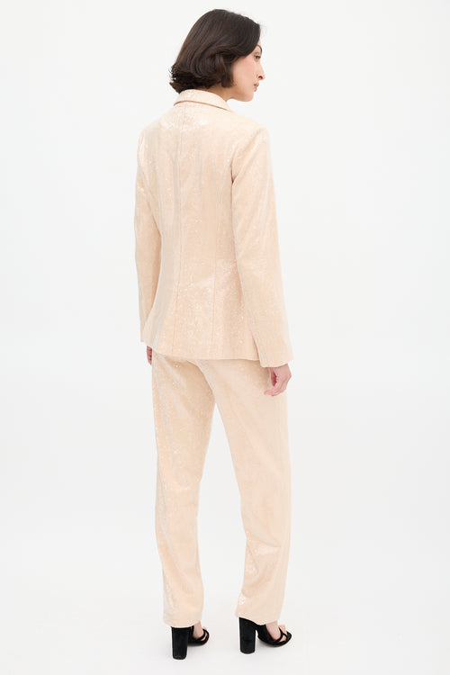 VSP Archive Beige Sequin Pant Suit