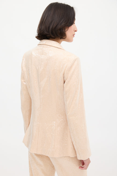 VSP Archive Beige Sequin Pant Suit