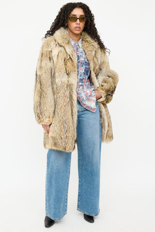 Shawl Collar Fur Coat