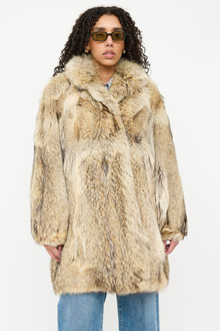 Shawl Collar Fur Coat