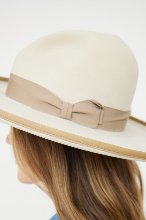 VSP Archive Beige Felt Round Brim Western Hat