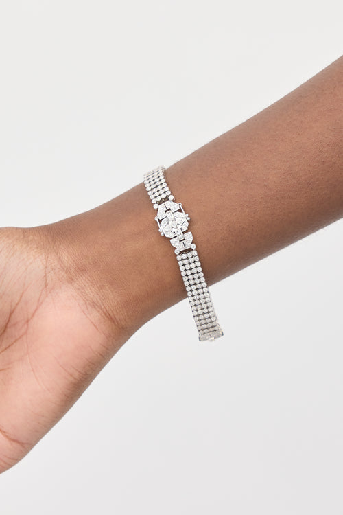 VSP Archive 18K White Gold Diamond Encrusted Tennis Bracelet