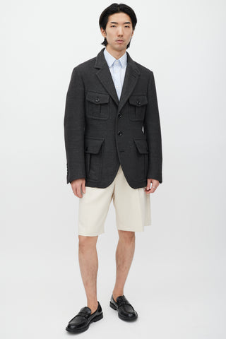 VSP Archive Grey Wool Cargo Blazer