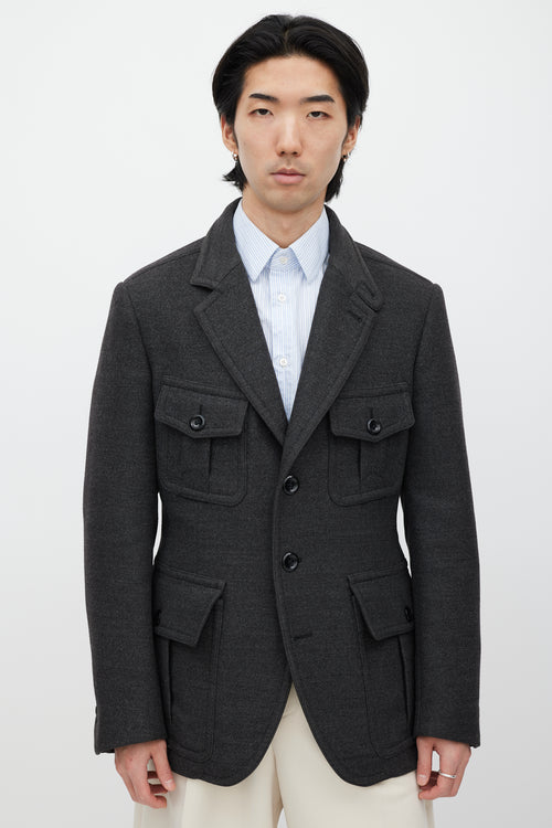 VSP Archive Grey Wool Cargo Blazer