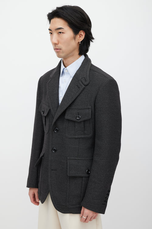 VSP Archive Grey Wool Cargo Blazer