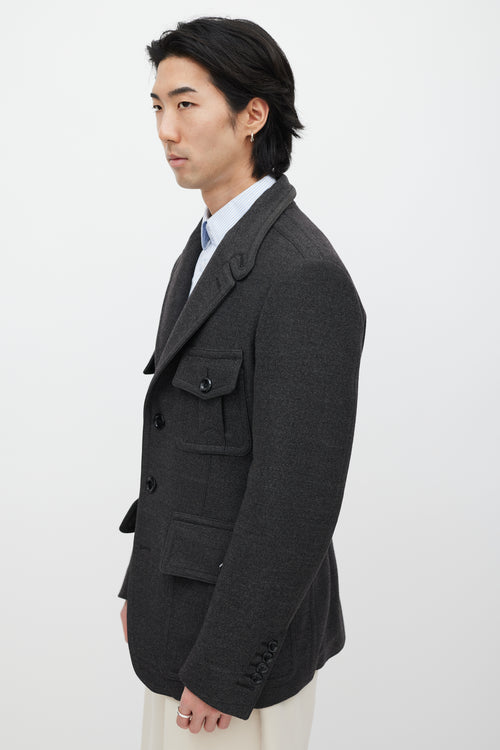 VSP Archive Grey Wool Cargo Blazer