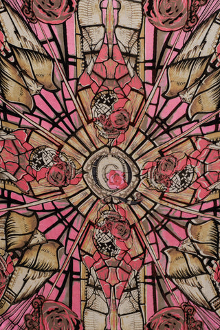 VSP Archive Pink 
Multicolour Velour Skull Scarf