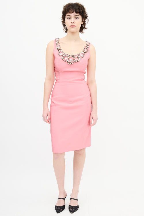 VSP Archive Pink Rhinestone Midi Dress