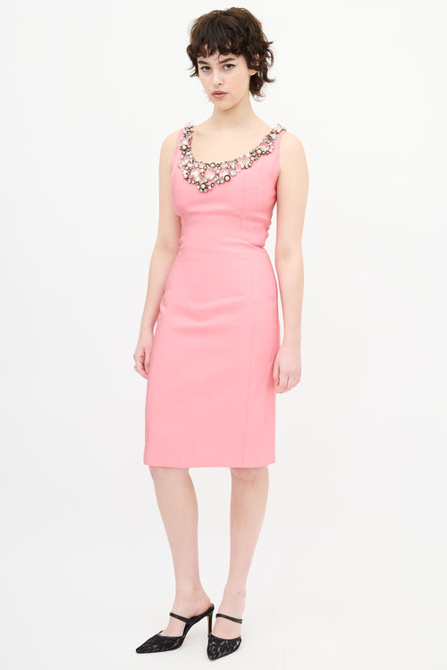 VSP Archive Pink Rhinestone Midi Dress