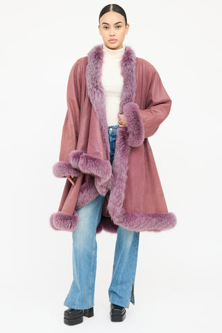 VSP Archive Leather Fur Trim  Coat