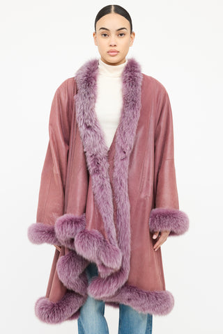 VSP Archive Leather Fur Trim  Coat