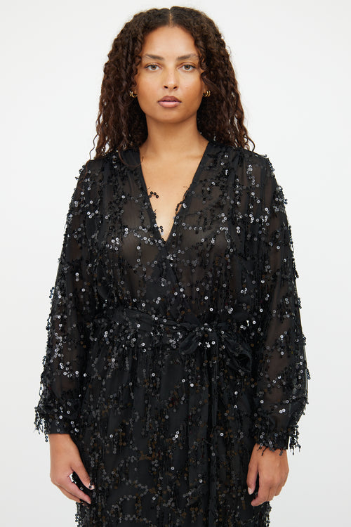 VSP Archive Black Sequin Maxi Dress