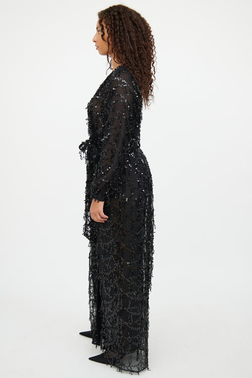 VSP Archive Black Sequin Maxi Dress