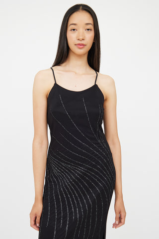 VSP Archive Black Beaded Sparkle Sleeveless Dress