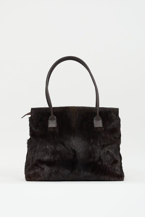 VSP Archive Dark Brown Textured Hair Tote Bag