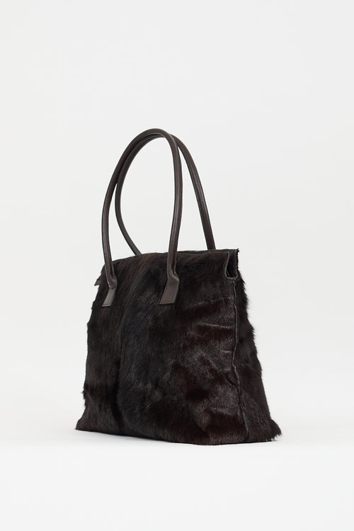 VSP Archive Dark Brown Textured Hair Tote Bag