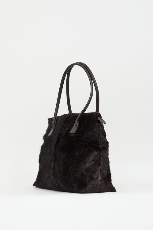 VSP Archive Dark Brown Textured Hair Tote Bag