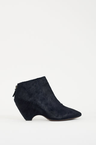 VSP Archive Navy Textured Hair Ankle Boot