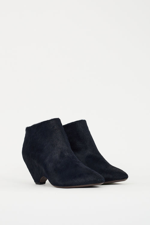 VSP Archive Navy Textured Hair Ankle Boot