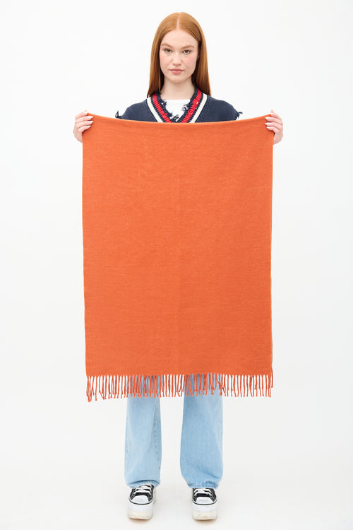 VSP Archive Orange Cashmere Fringe Scarf