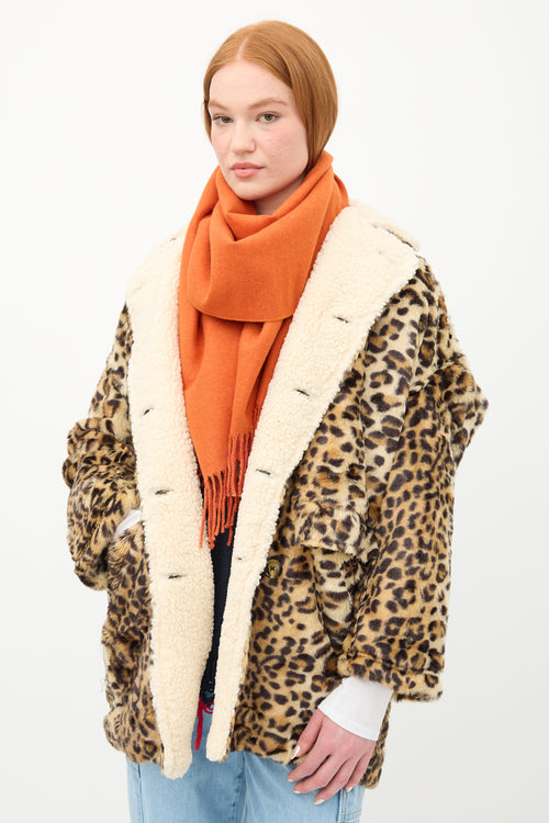 VSP Archive Orange Cashmere Fringe Scarf