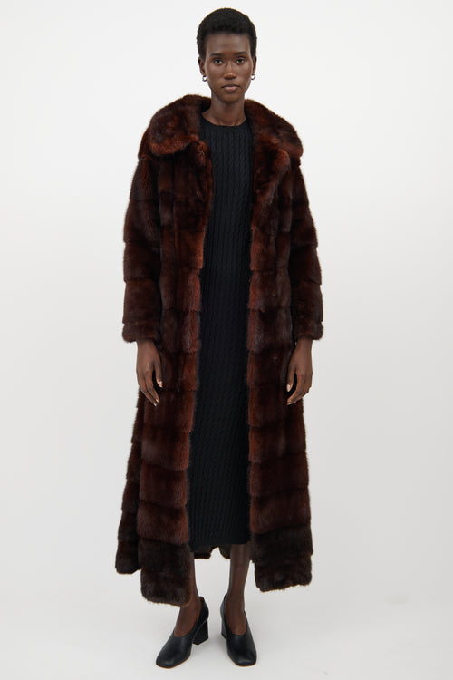 VSP Archive Brown Panelled Fur Coat