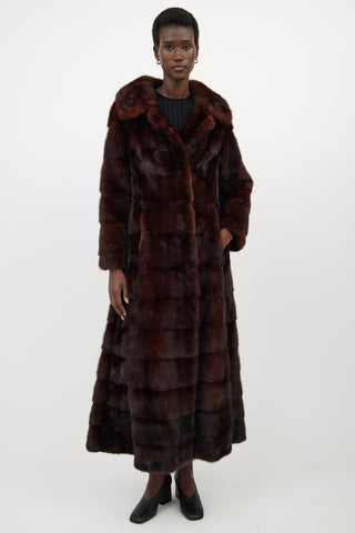 VSP Archive Brown Panelled Fur Coat