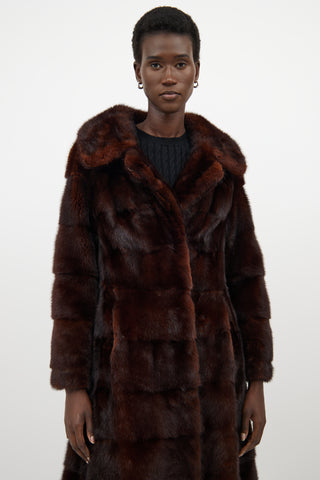 VSP Archive Brown Panelled Fur Coat