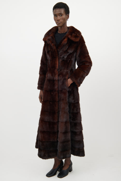 VSP Archive Brown Panelled Fur Coat