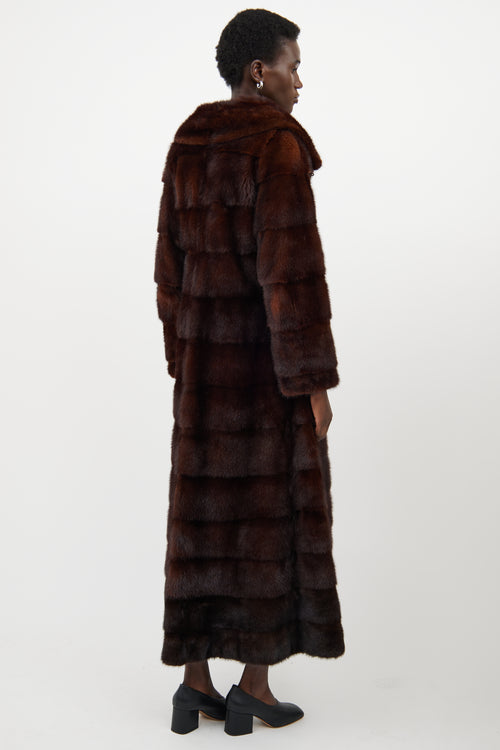 VSP Archive Brown Panelled Fur Coat